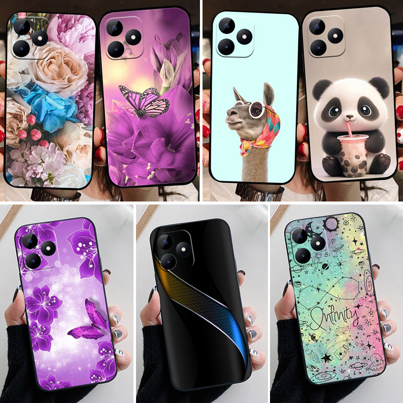 Realme Note 50 - สําหรับRealmeหมายเหตุ50กรณีแฟชั่นน่ารักซิลิคอนนุ่มเคสโทรศัพท์สําหรับRealme Note50 4G C51 C53 ปกหลังCoque