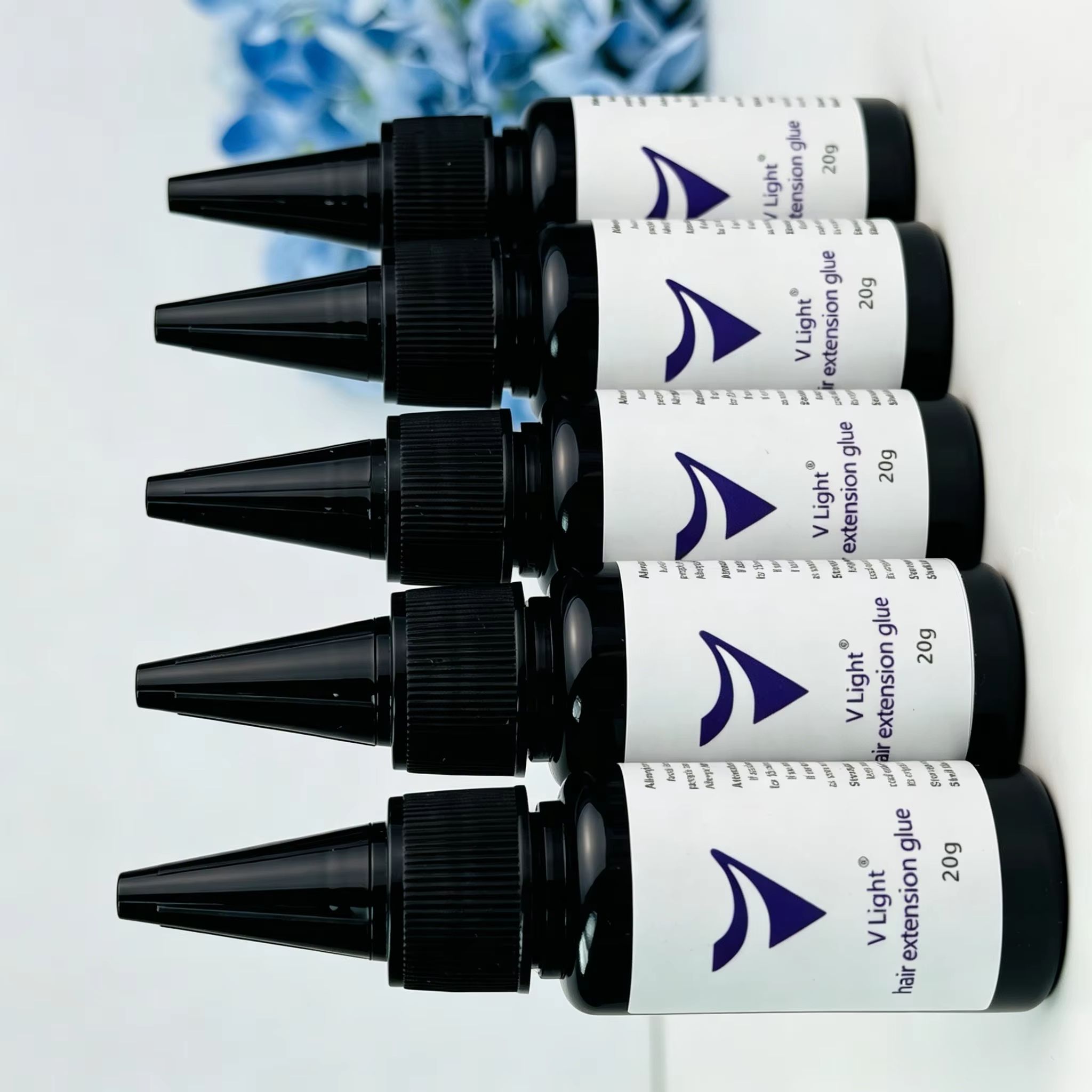 Liquid Uv Glue Kit - ชุดกาวต่อผมด้วยแสงยูวี, กาวเชื่อมต่อ V-Light, น้ำยาล้างกาว, โคมไฟยูวีพร้อมแปรงสำหรับต่อผม