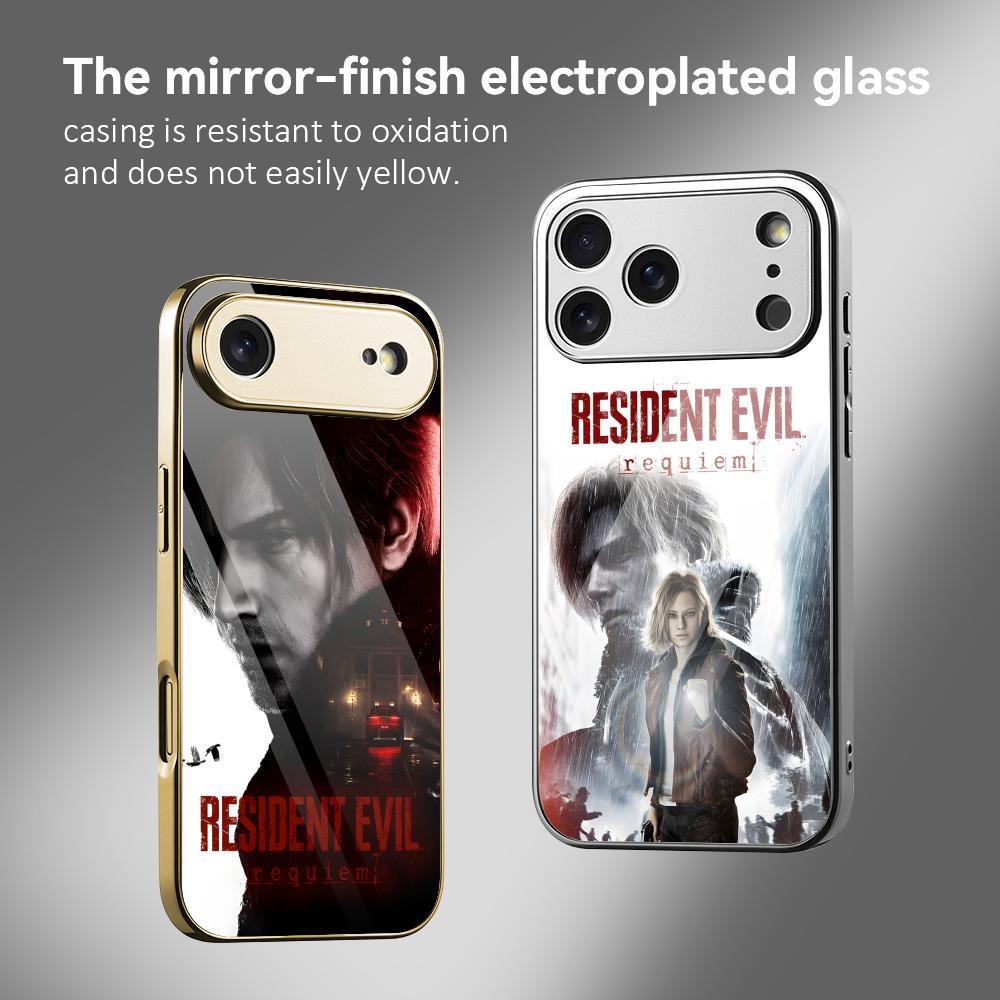 Apple Iphone 16 - เคสโทรศัพท์เกม R-Resident Evil 9 เคสกันกระแทกโลหะเคลือบไฟฟ้าสำหรับ iPhone