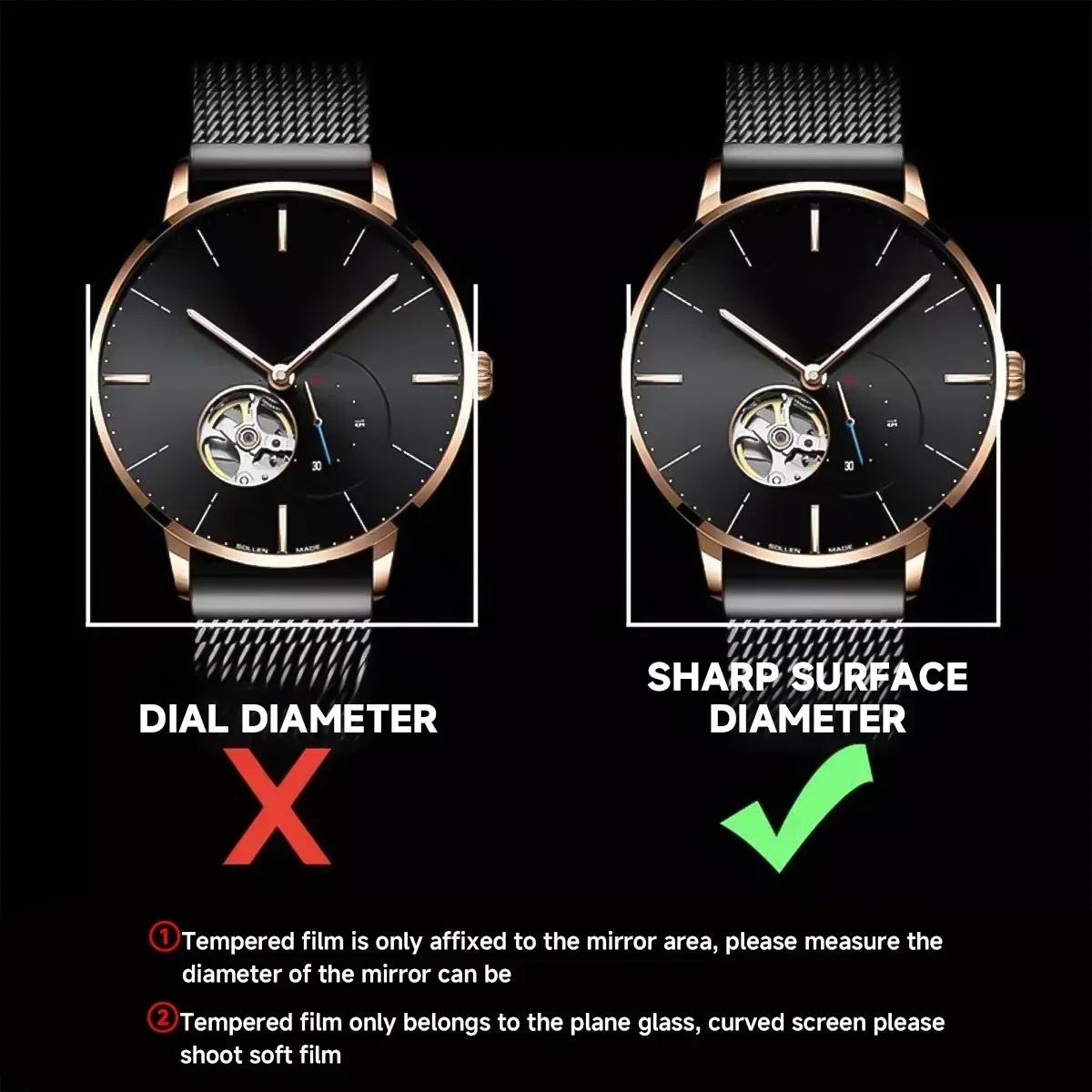 26-46 มม.กระจกนิรภัยSmartwatch - Smartwatch Screen Film บทวิจารณ์และราคา